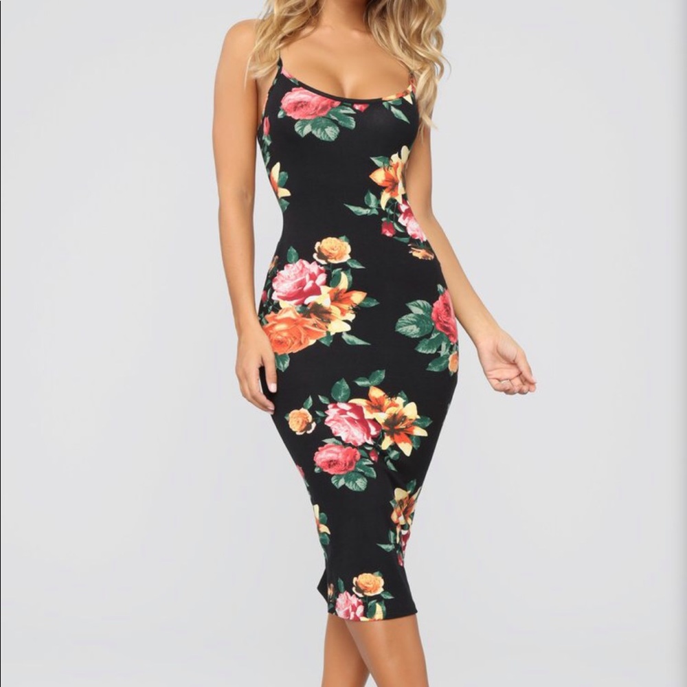 Fashion nova body moves floral midi dress
